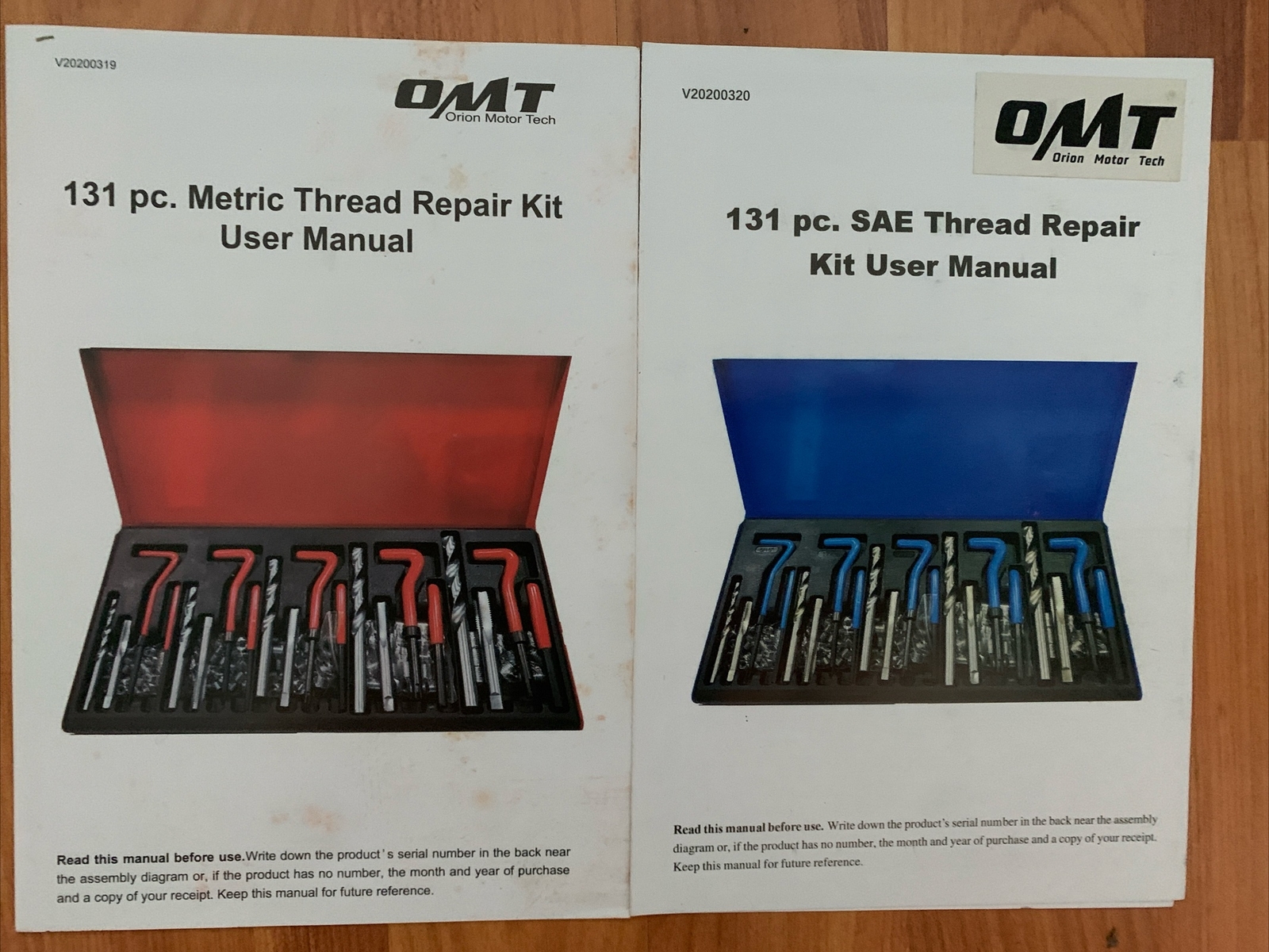 131 pc metric thread repair kit and 131 Pc SAE Thread Repair Kit, HSS Drill