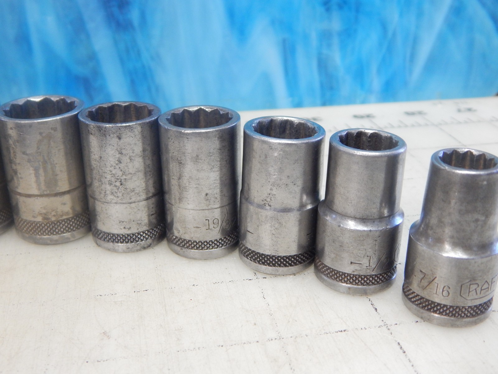 Vintage 1940’s Craftsman 1/2″ Dr. 16pc Socket Set, Breaker Bar, ALL -H- Series