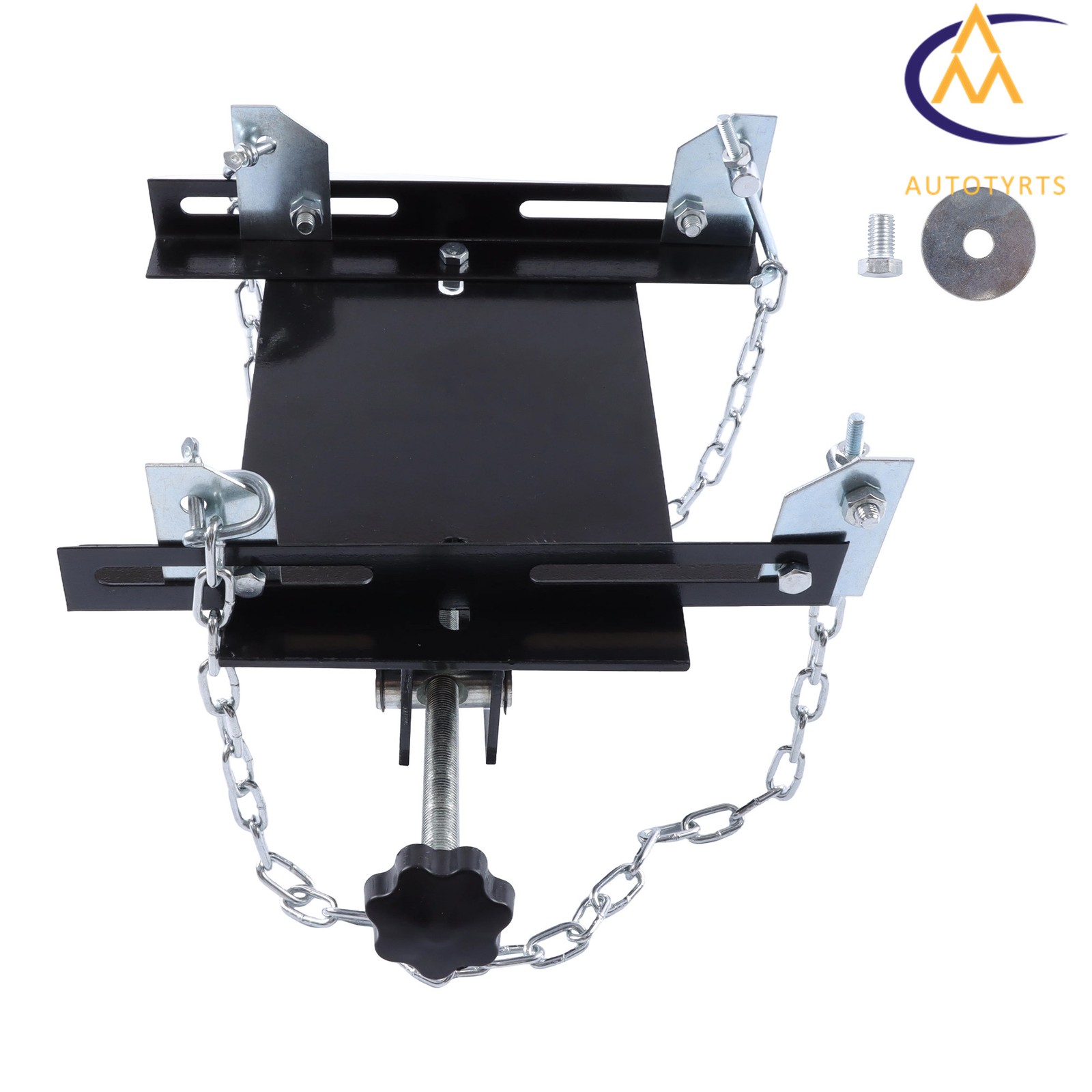1/2 Ton 1100lbs Transmission Jack Adapter Dual Chain for Hydraulic Floor Jack