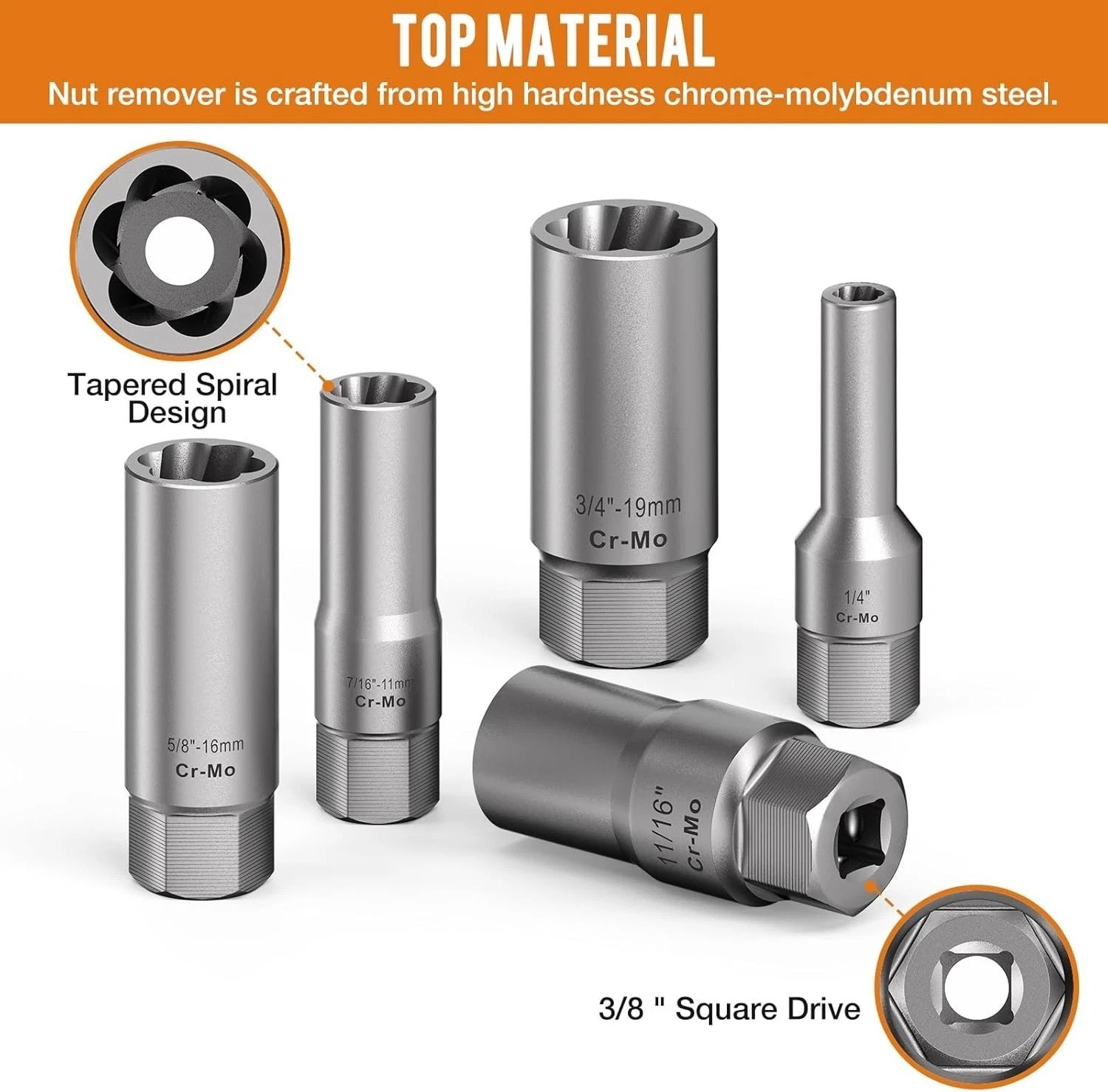 Portable 16PCS Deep Extractor Socket Set – High-Hardness for Removals Everywhere