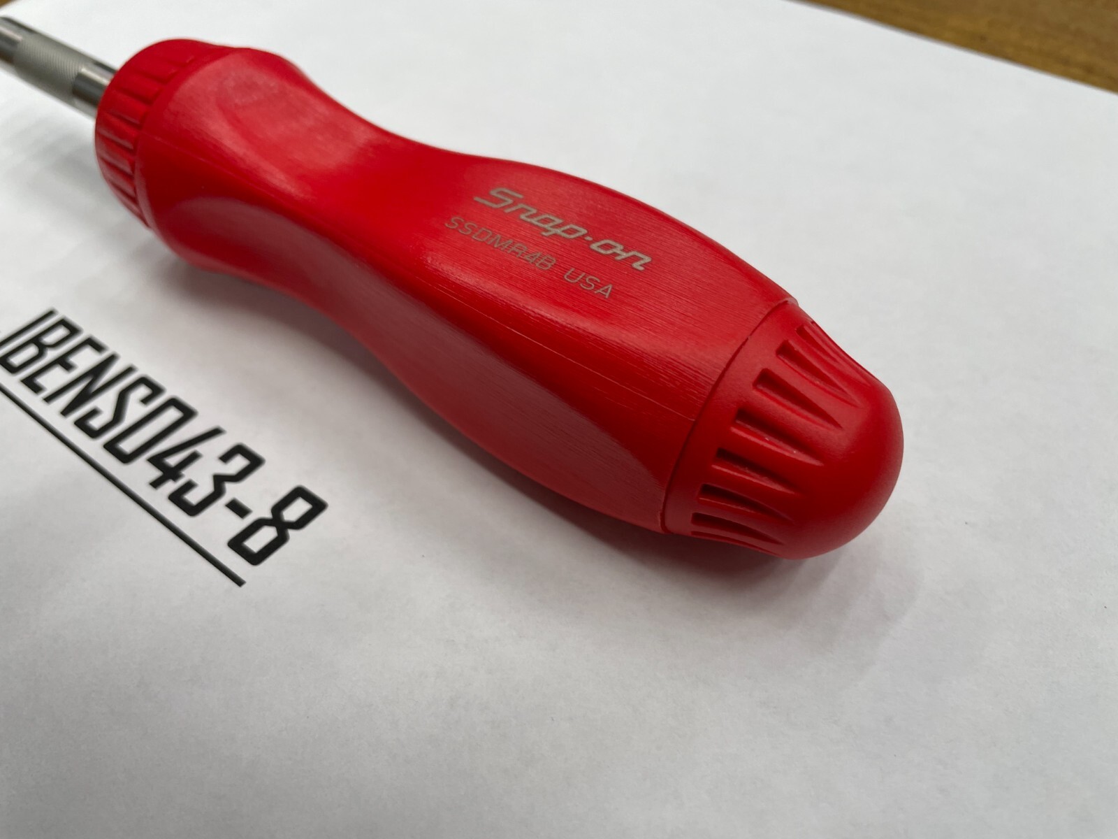 Snap-on Tools USA NEW RED Hard Grip Stubby Shaft Ratcheting Screwdriver