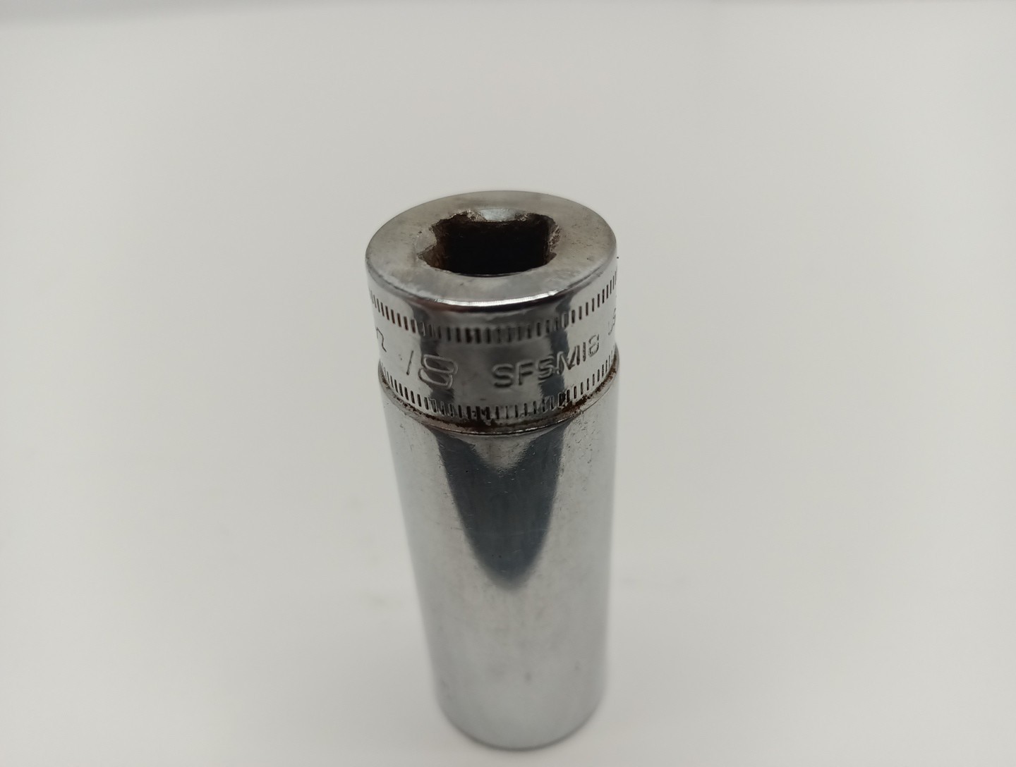 Snap On Tools SFSM18 3/8 Dr 6Pt Metric 18mm Flank Dr Deep Chrome Socket USA