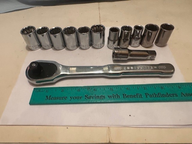 NEW Craftsman Ratchet 1/2” Drive 13 pc Socket (12 POINT) Set Standard & Metric