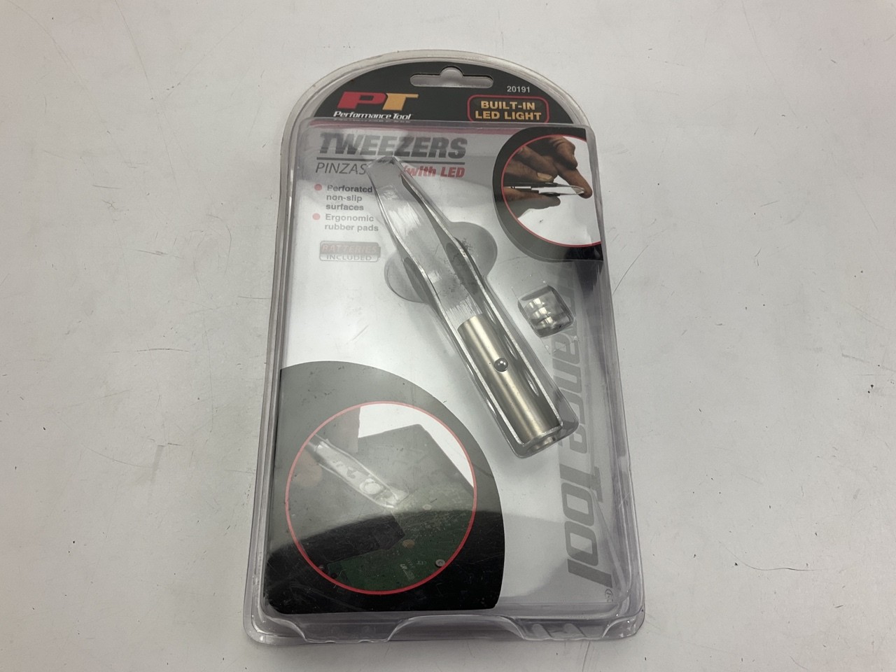 Performance Tool 20191 Tweezers With LED Light – Non-Slip Surfaces