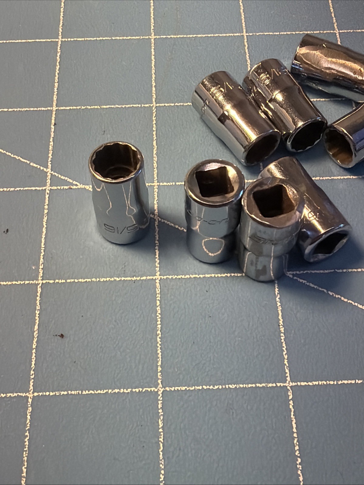 Snap On 1/4 Drive 5/16″ 12PT SAE Shallow Chrome Socket USA TMD10