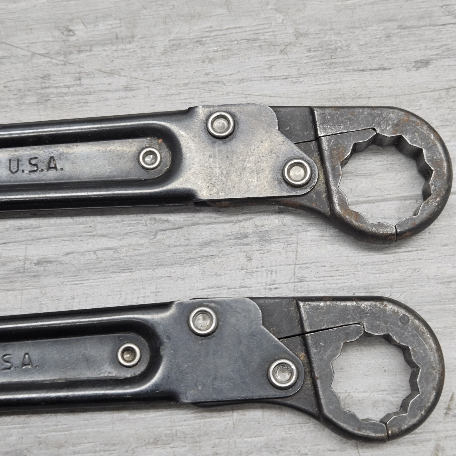 PROTO Ratcheting Box End Wrench Set SAE 4 Pc USA Made Reversible Offset READ