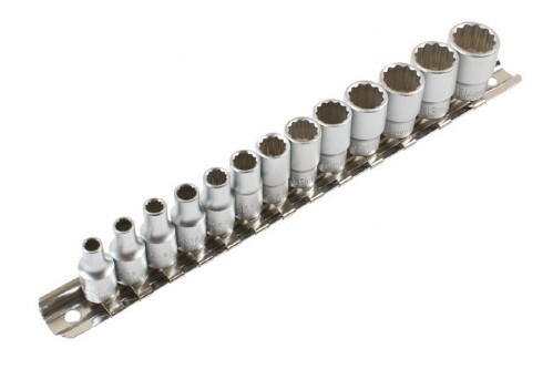 Double Cut 12 Point Bi-Hex Standard Socket Set 1/4″Drive 13pc 4mm – 14mm