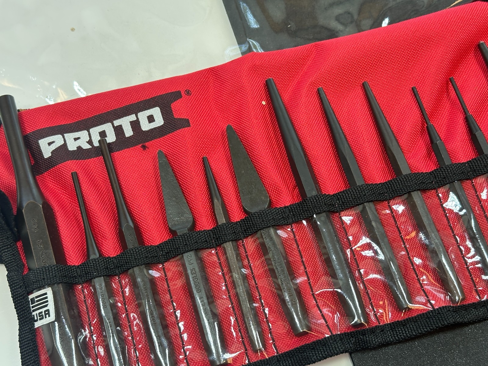 🇺🇸 NEW Proto Tools USA 12 Piece Punch & Chisel Set w/ Kit Bag