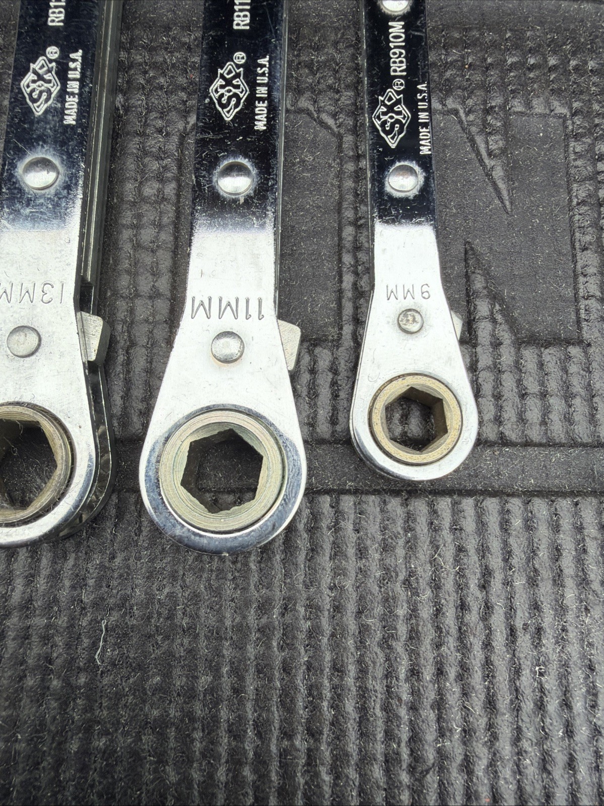 Rare SK Professional Tools USA Nos 4PC Metric Box End Ratcheting Wrench Set 340M