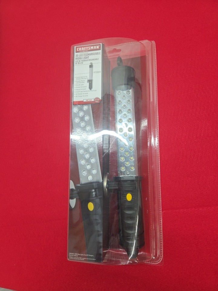 Craftsman Cordless Rechargeable 35 LED Work Light 73904 AC/DC Charging NIP