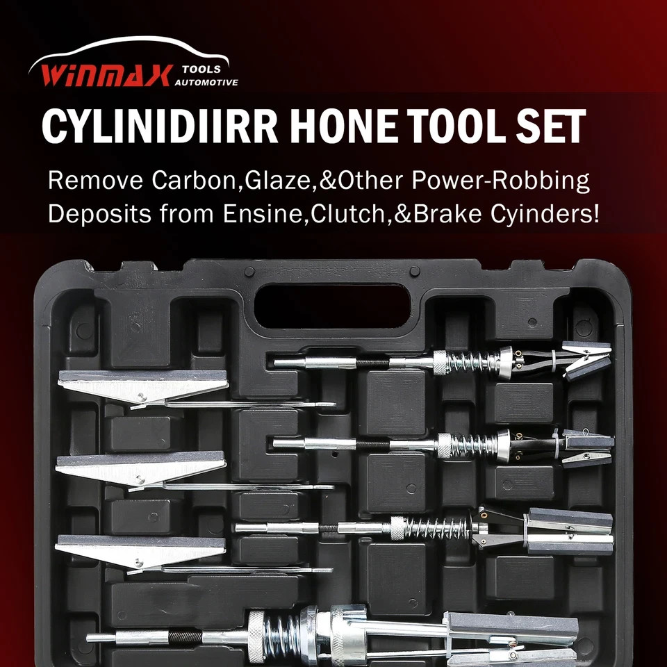Engine Cylinder Hone Tool 3/4″–7″ Adjustable Honing Kit 4 Stone Set for Drill