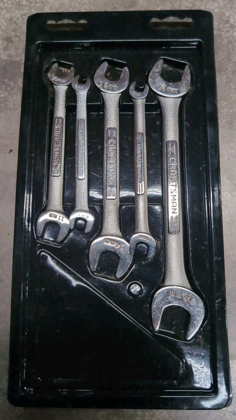 Vtg USA Craftsman V 5 @ Open End Wrench Set/ 18 16 14 12 11 10 9 8 7 & 6mm