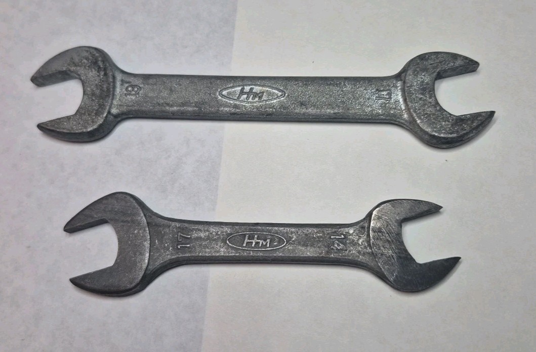 Honda Motors HM lot of 2, 14mm x 17mm and 17x19mm Open End Wrenches