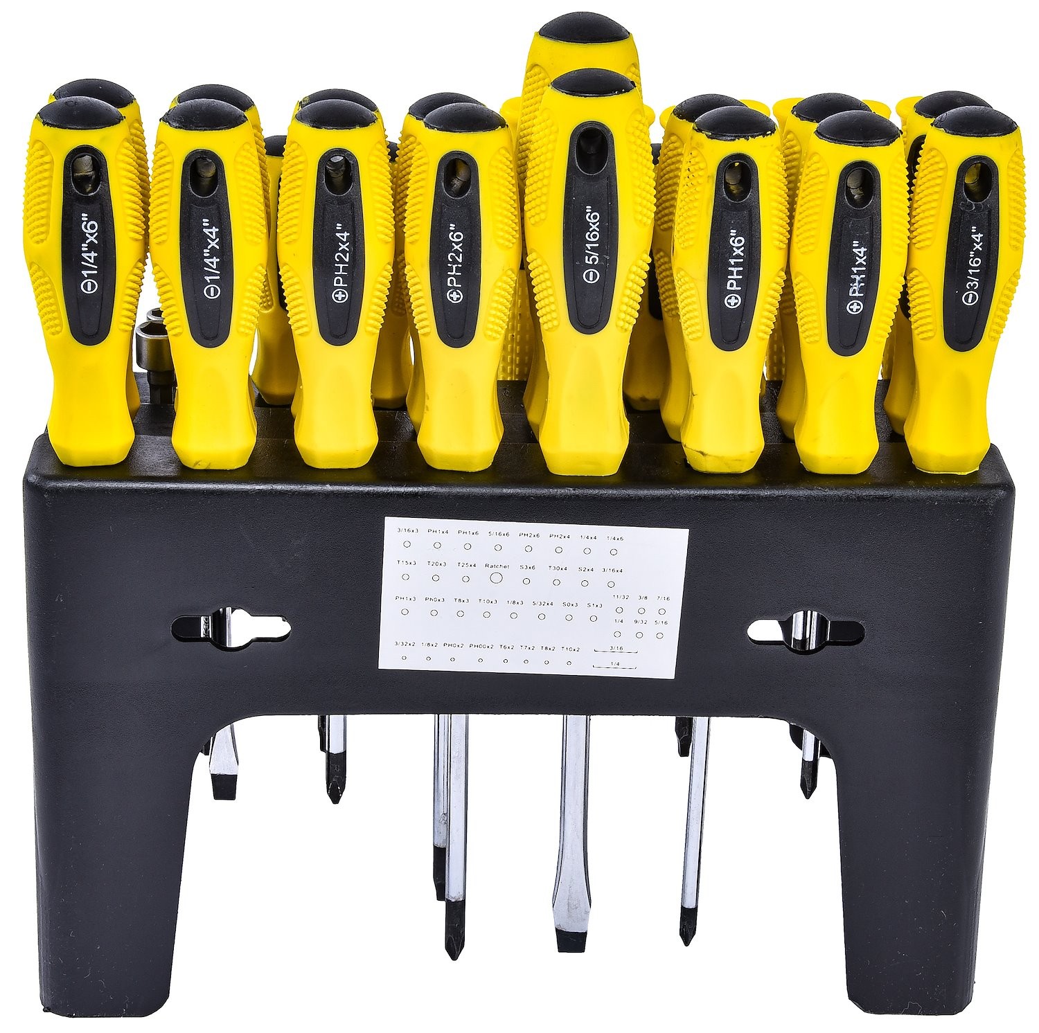 JEGS 100 Piece Screwdriver & Bit Set with Storage Rack 81384