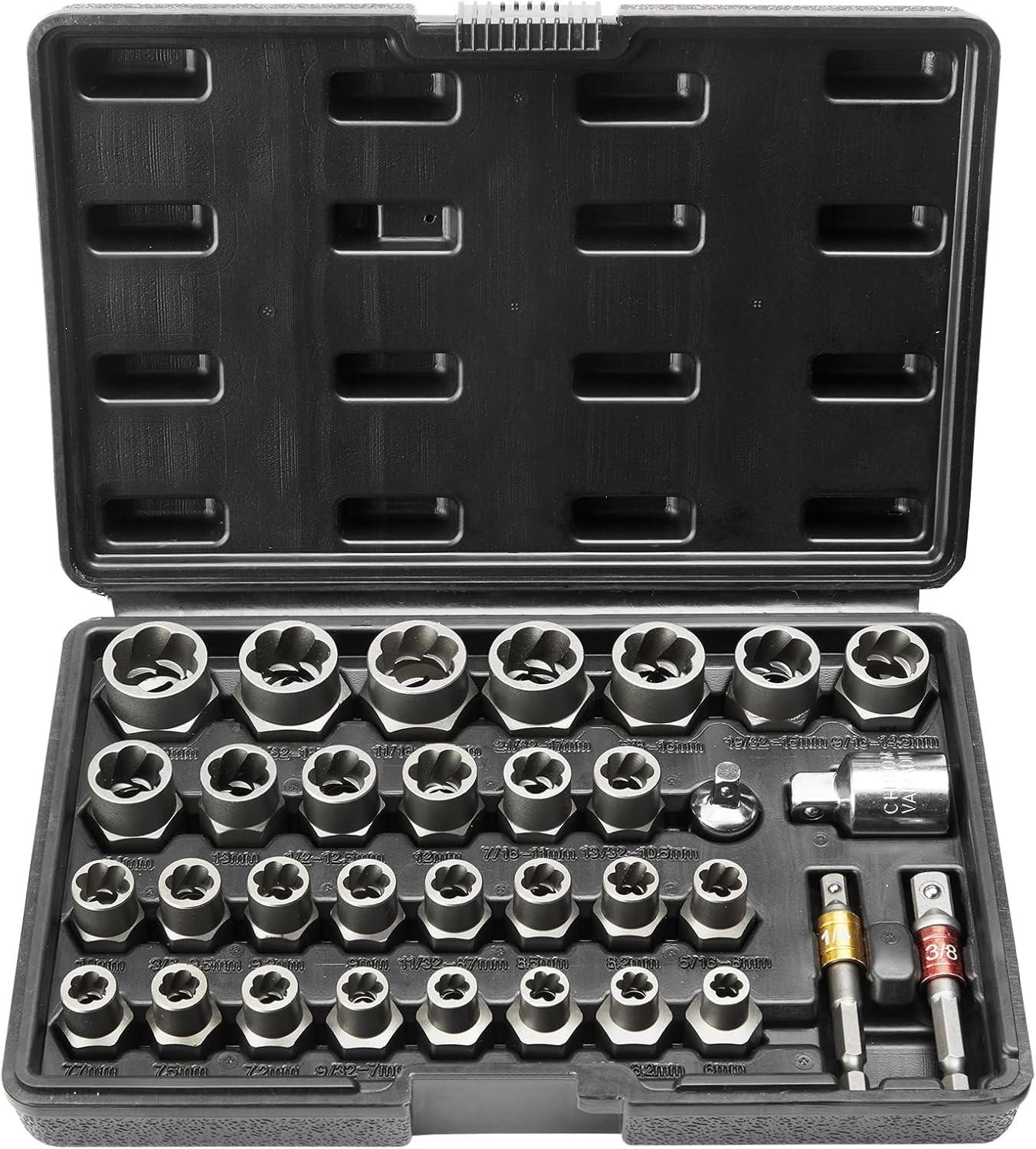 Chrome Molybdenum Steel Bolt Extractor Set – Non-Slip & Waterproof Storage Case