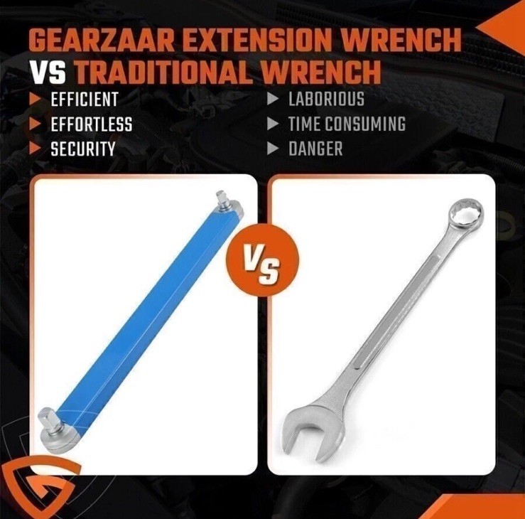 Offset Extension Wrench Set Ratchet Spanner Wrench with 4 Extender Adapter New