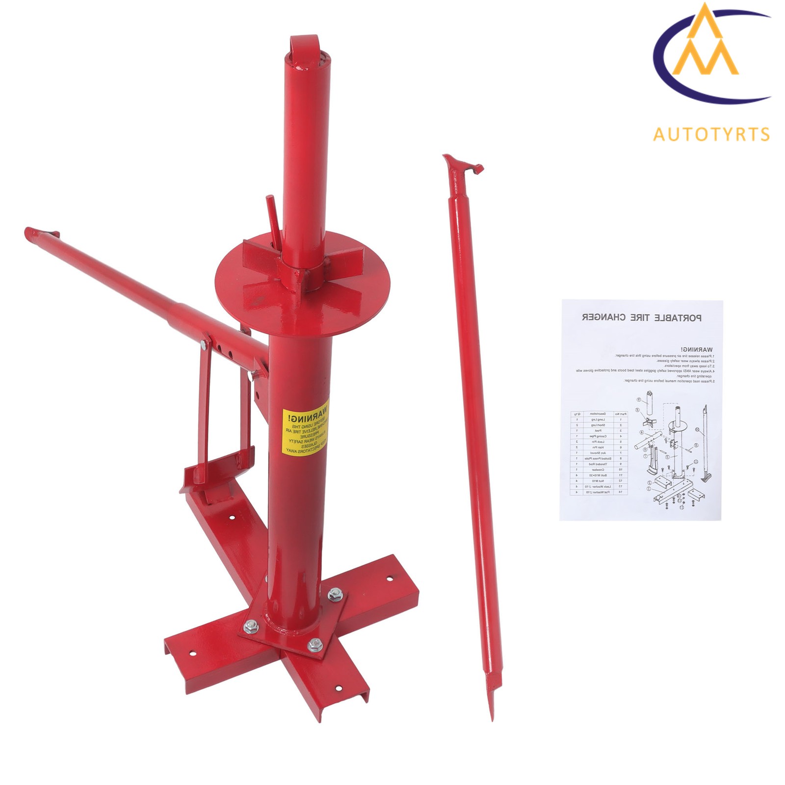 For 8″ to 16″ Tires Portable Tire Changer Tool Hand Bead Breaker Mounting Tool