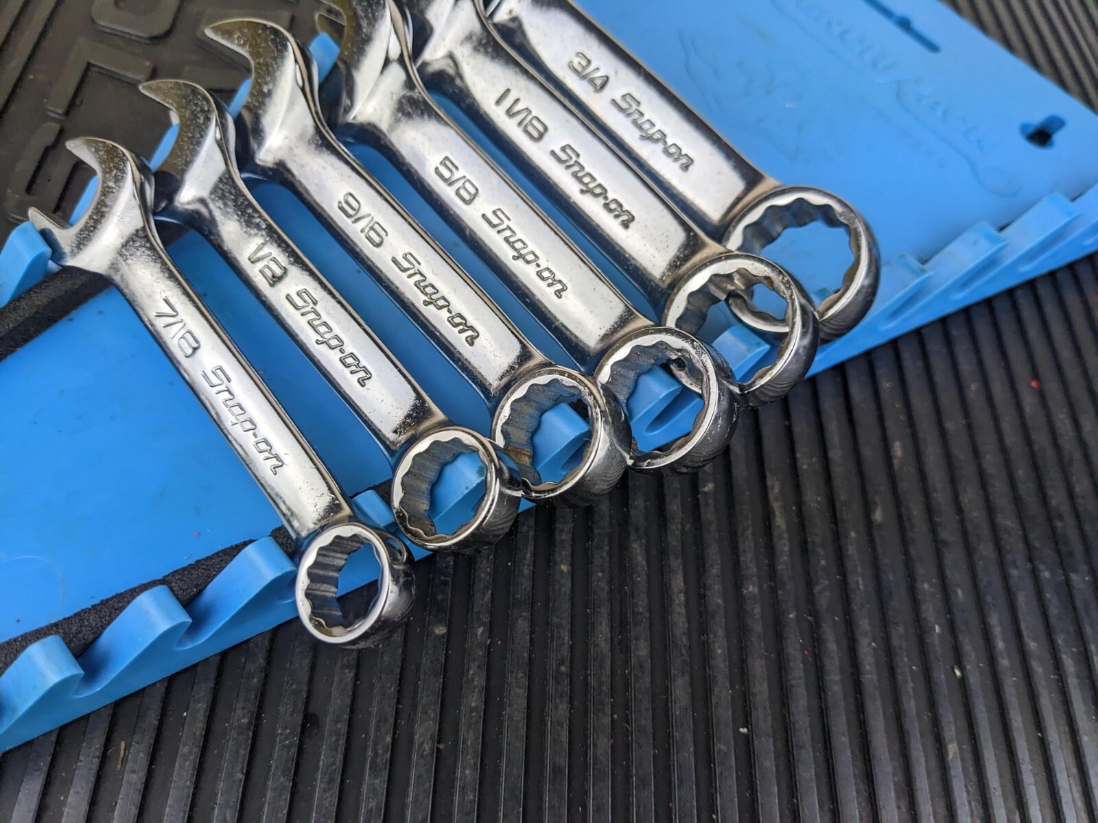 #az555 Snap-On 12 Pt 6 Piece 7/16″-3/4″ Midget Combination Wrench Set OXI706B