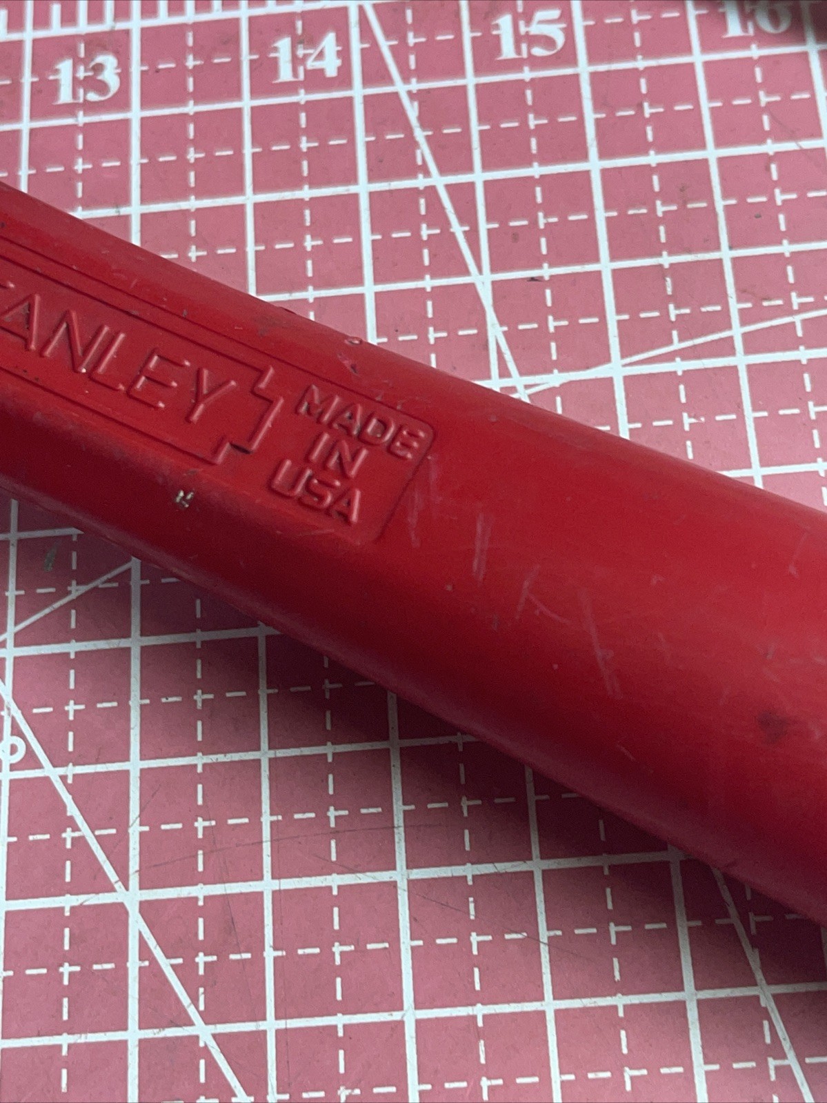 Vintage Stanley USA 13 In Red Fiberglass Handle Claw Hammer 1.9 Lb USA 🇺🇸 13”