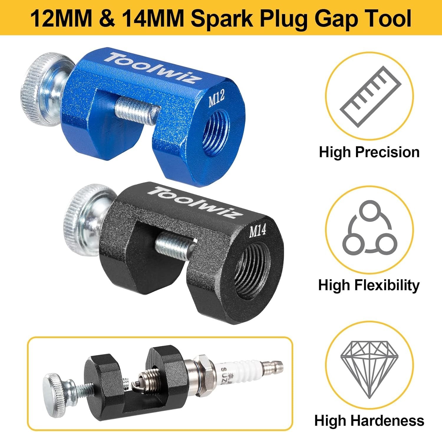 2PCS Spark Plug Gap Tool Kit for 12mm & 14mm Threaded Spark Plugs