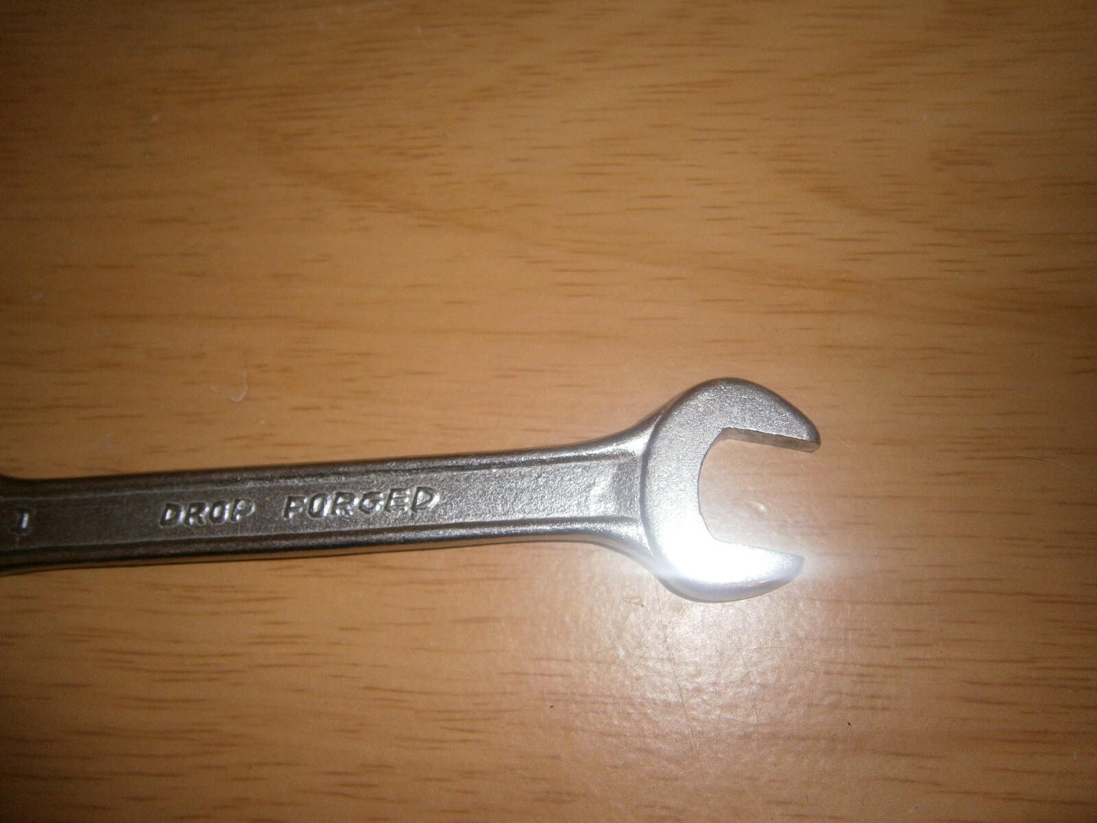 Vintage silver tone spanner. 14 & 15mm ends.(E6c)