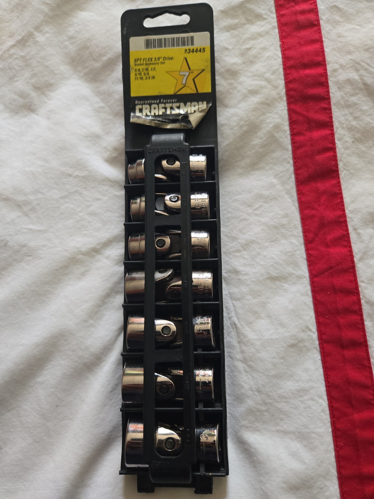 Craftsman 7pc SAE Flex Socket Set 3/8” Drive 3/8″-3/4″ 6 Point 34445 USA