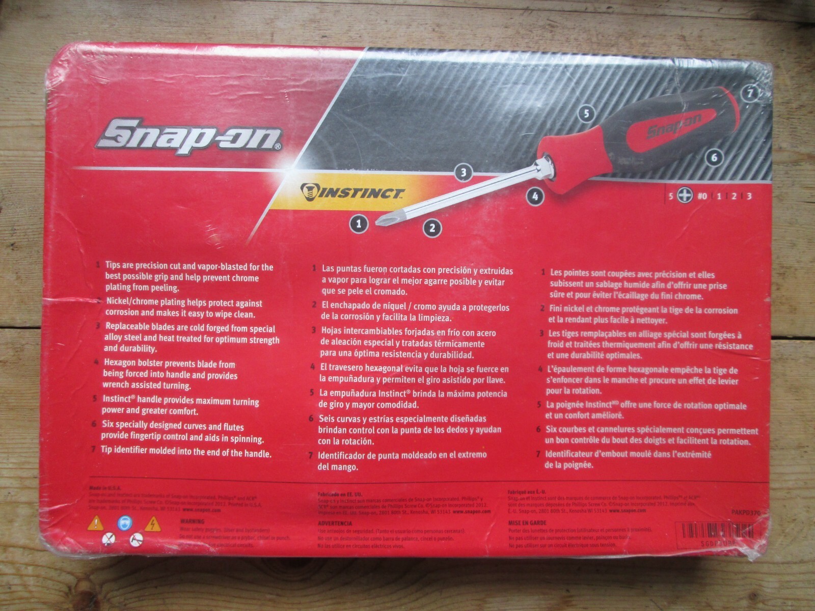 Snap On Classic Red Phillips Screwdriver 5 Piece Set New Premium Tools