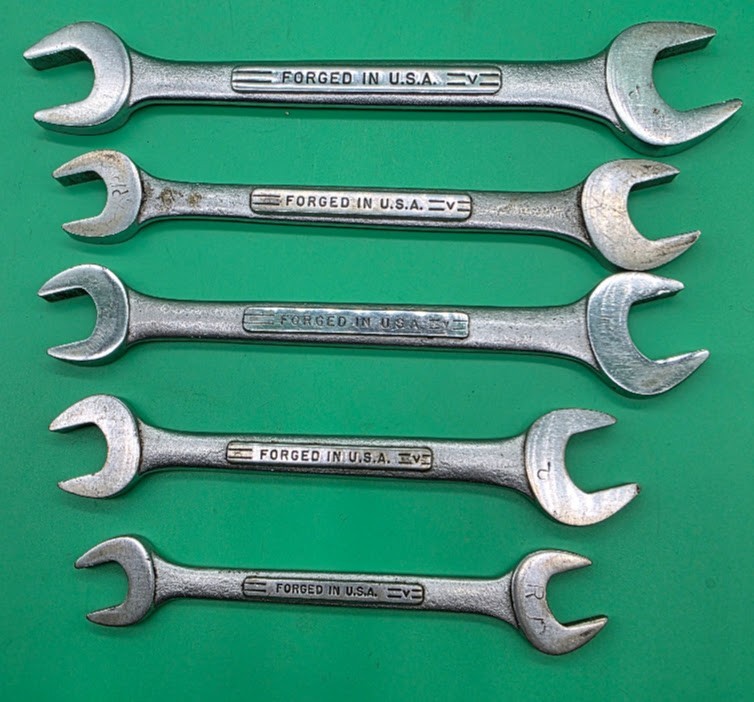 Lot 5 Vintage Craftsman =V= Double open end assorted sizes Metric & SAE