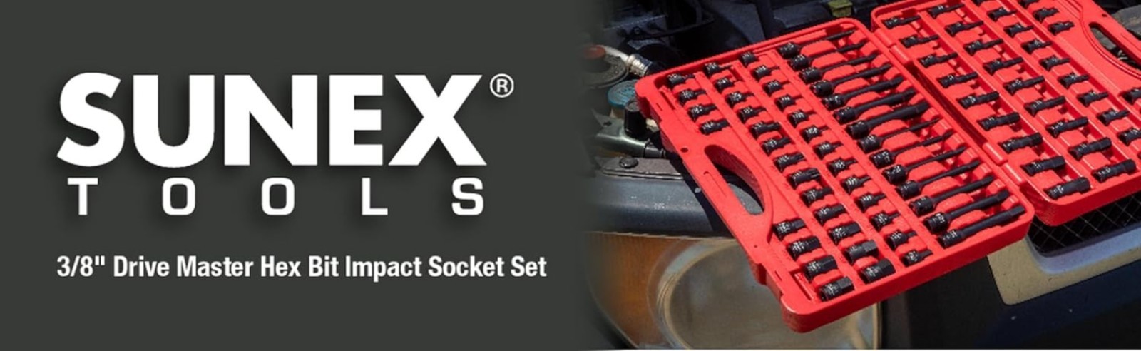 Sunex 3569 3/8″ Dr. Master Hex Bit Impact Socket Set 84 Piece