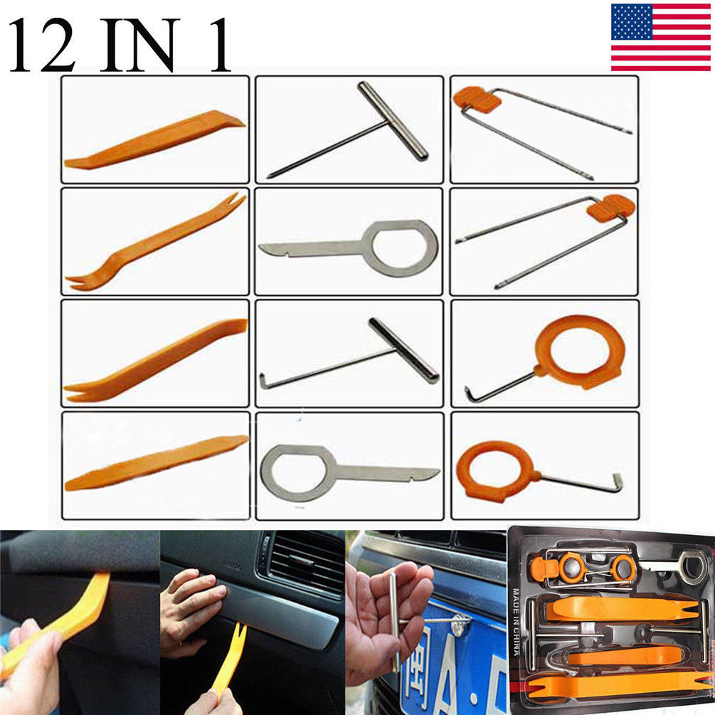 Universal Pry Removal Open Tools Kit Car Dash Door Trim Panel Clip Radio/Lights