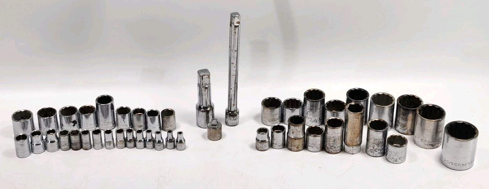 Vintage Craftsman Socket Tool Mixed Lot of 33 VV , G & V SERIES / Metric SAE