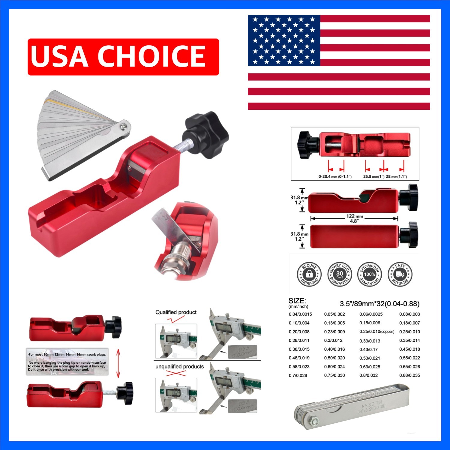 Universal Spark Plug Gap Tool Compatible with Most 10mm 12mm 14mm 16mm Spark …