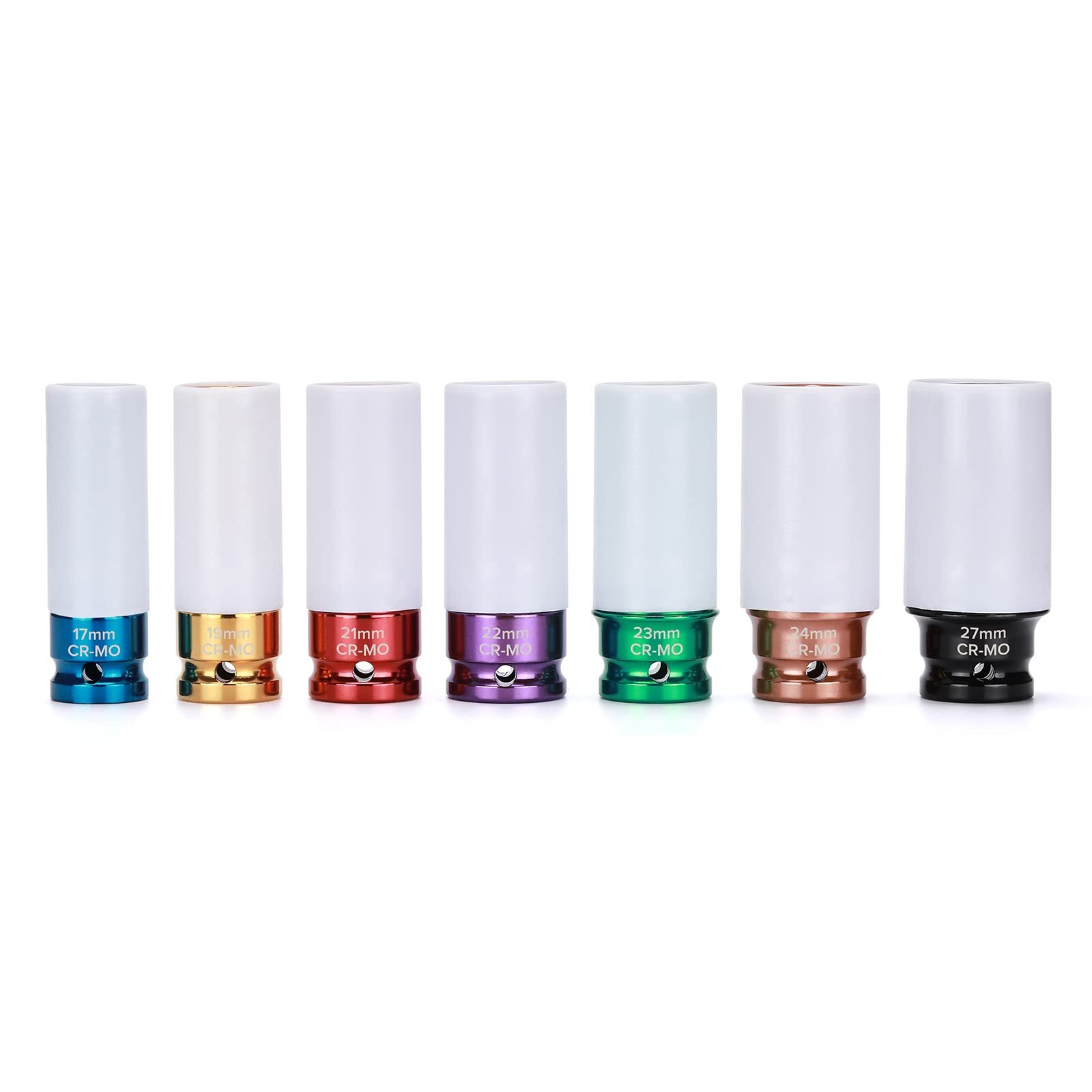 7PCS 1/2 Inch Drive Lug Nut Deep Impact Socket Set,Thin-Walled Wheel Rim USA
