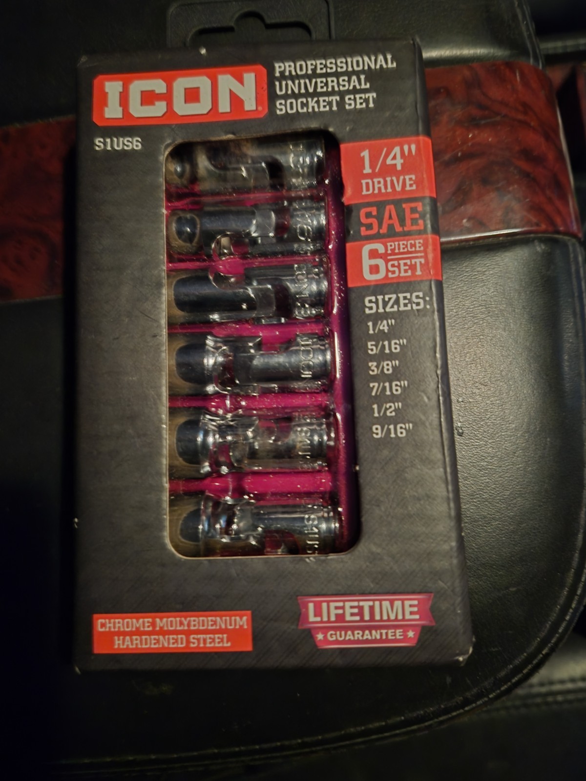 ICON 1/4 “Drive SAE Professional Universal Joint 6 Piece Set 1/4” S1US6 70299