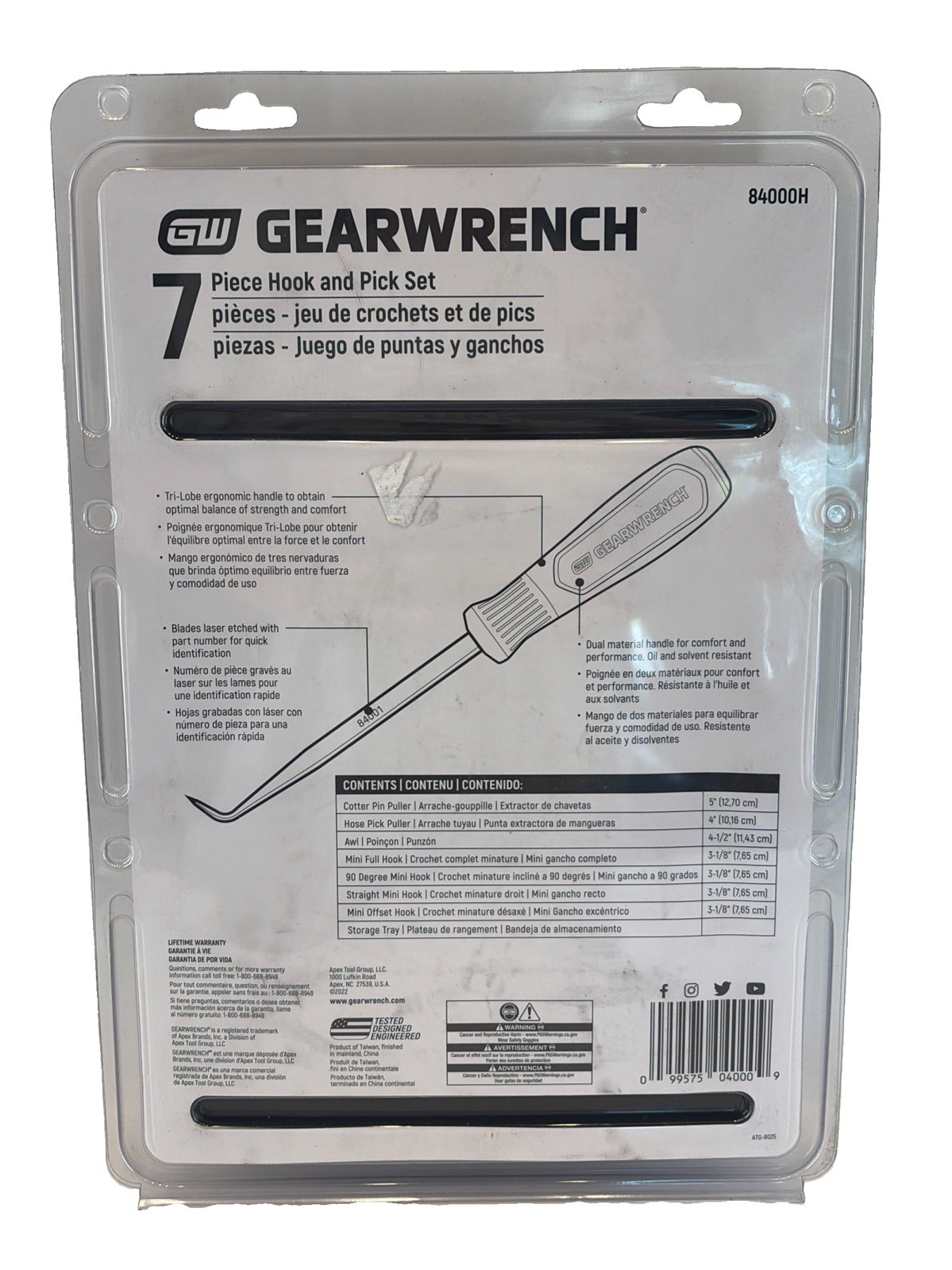 GEARWRENCH 7 Piece Multi Hook & Pick Set 84000H Black/Orange 7 Pc New in Box