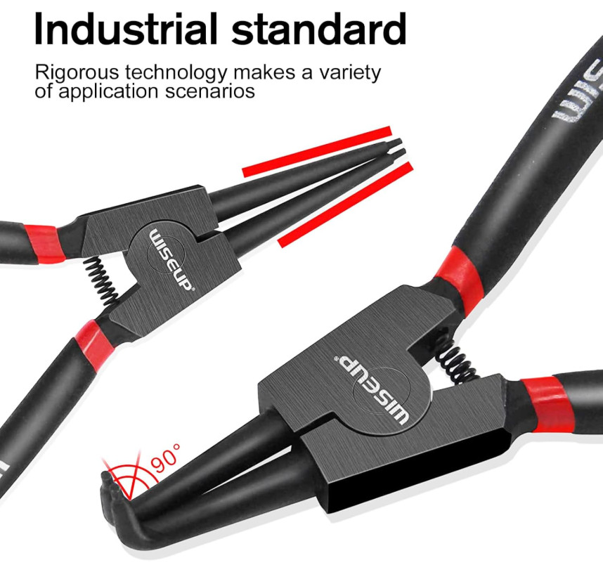 4PCS 13″ Snap Ring Pliers Set, Internal/External Circlip, Straight/Bent