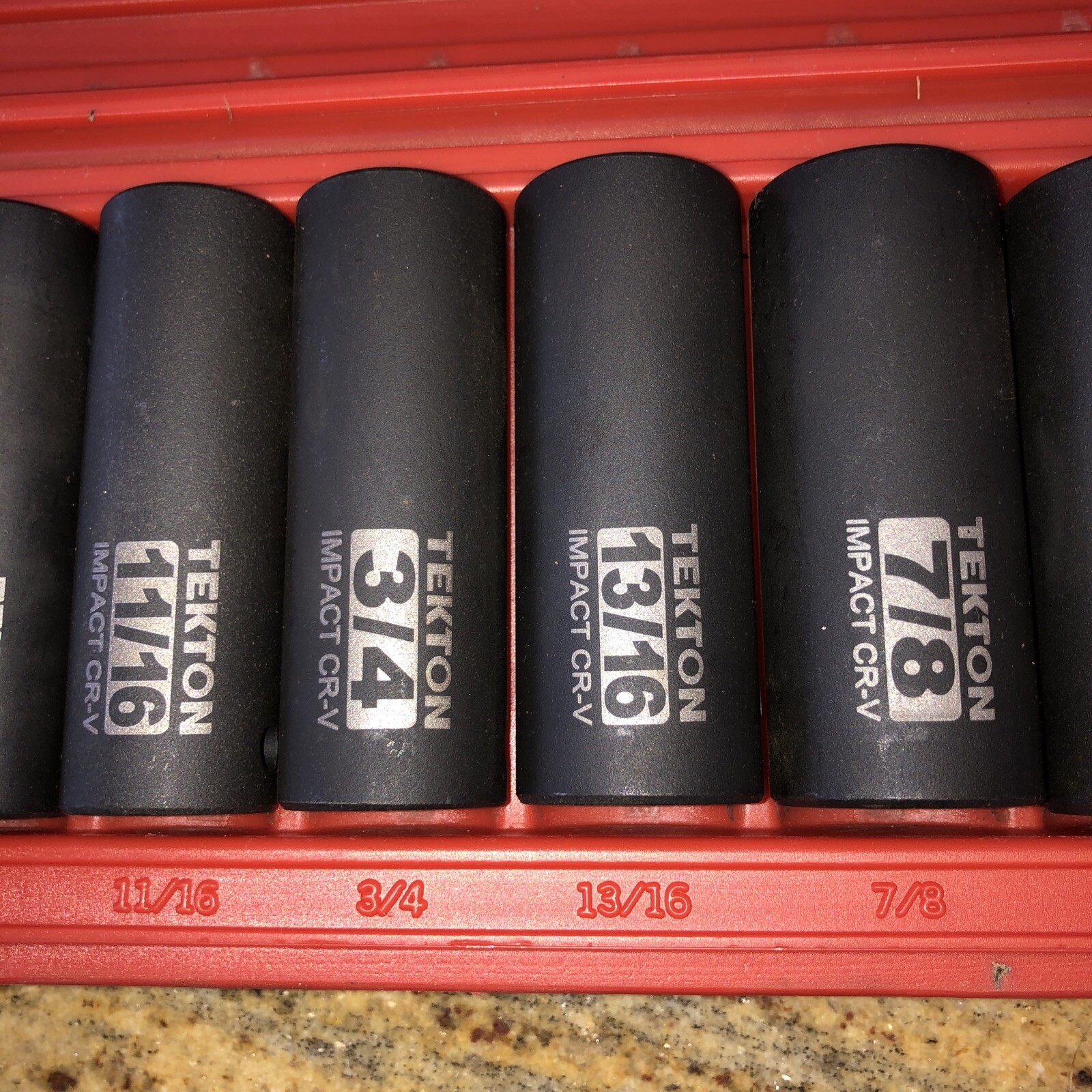 14 Pc Piece 1/2 Inch Drive Deep Impact Socket Set 6 Point 3/8” to1-1/4” Standard