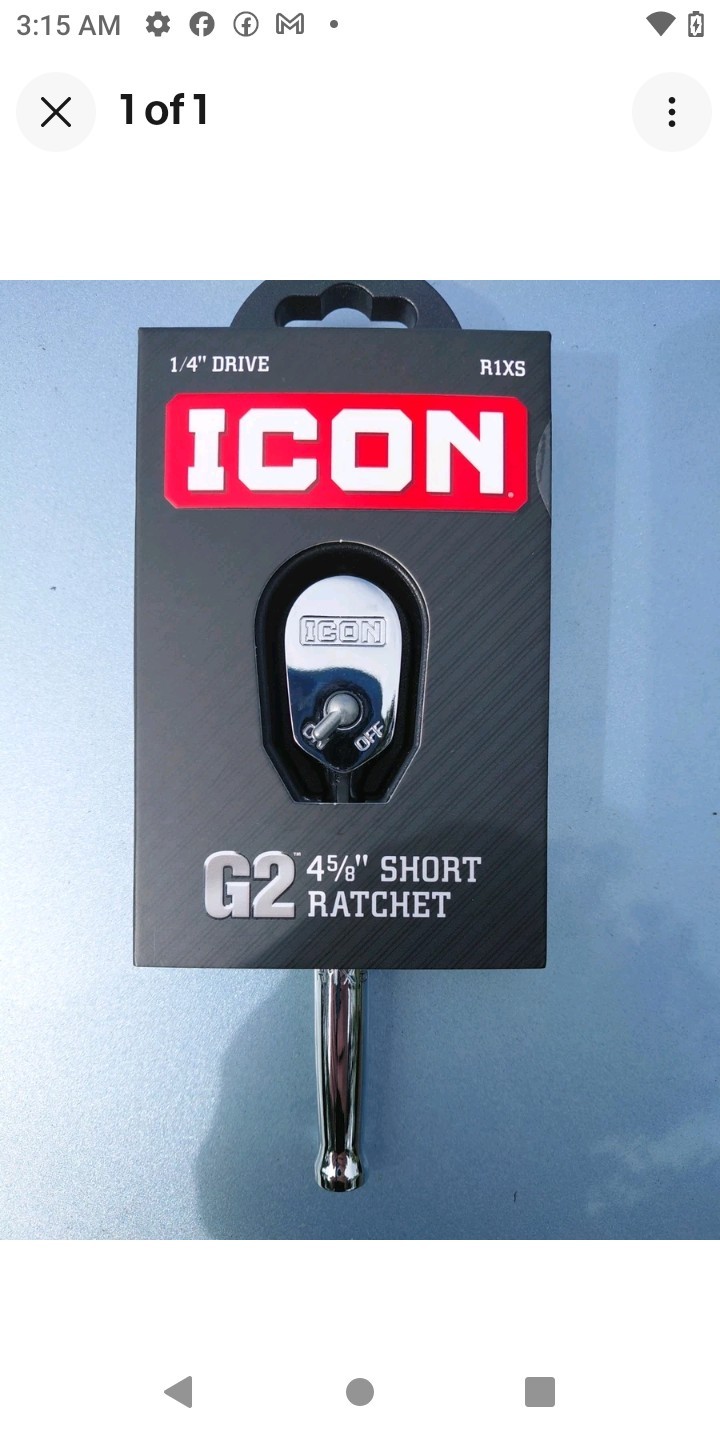 ICON G2 1/4 in. Drive, 4-5/8 in. Short Ratchet NEW ITEM 70442 R1XS