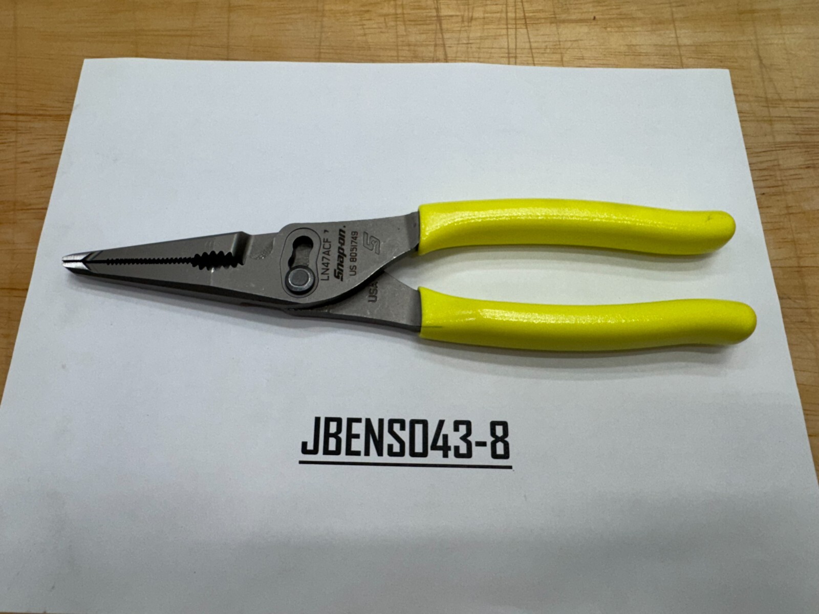 Snap-On Tools USA NEW HI-VIZ 9″ Soft Grip Long Nose Slip Joint Pliers LN47ACFHV