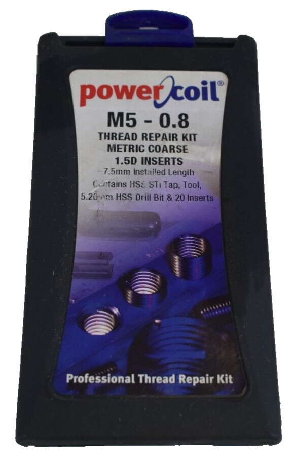 POWERCOIL 3520-5.00K M5 – 0.8 THREAD REPAIR KIT METRIC COARSE 1.5D INSERTS R22T2