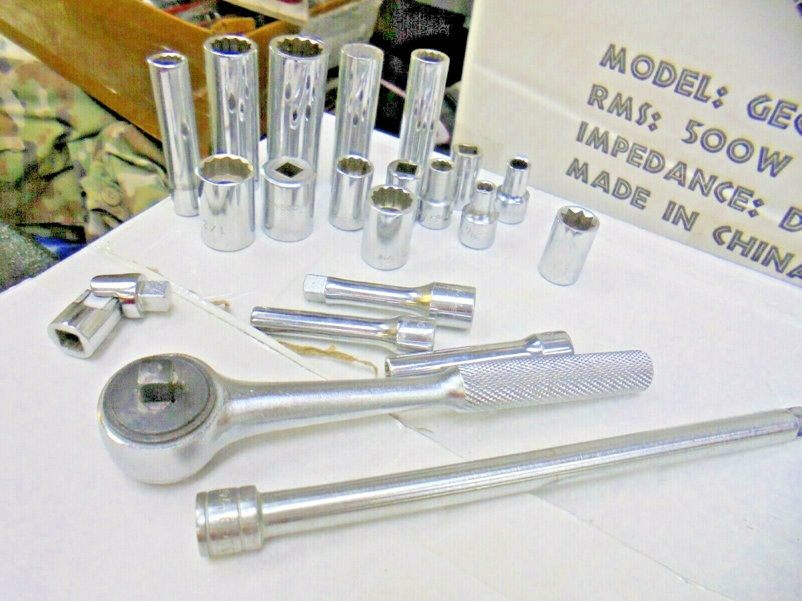 SET OF VARIOUS SOCKETS WITH A RATCHET ( 21 PC SET)