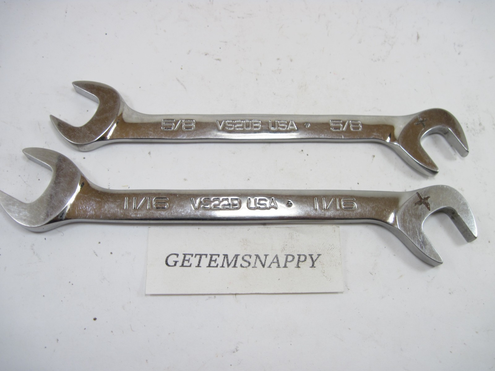 Snap On 11/16″ & 5/8″ 4-Way Angle SAE Wrench Set VS22B VS20B NICE