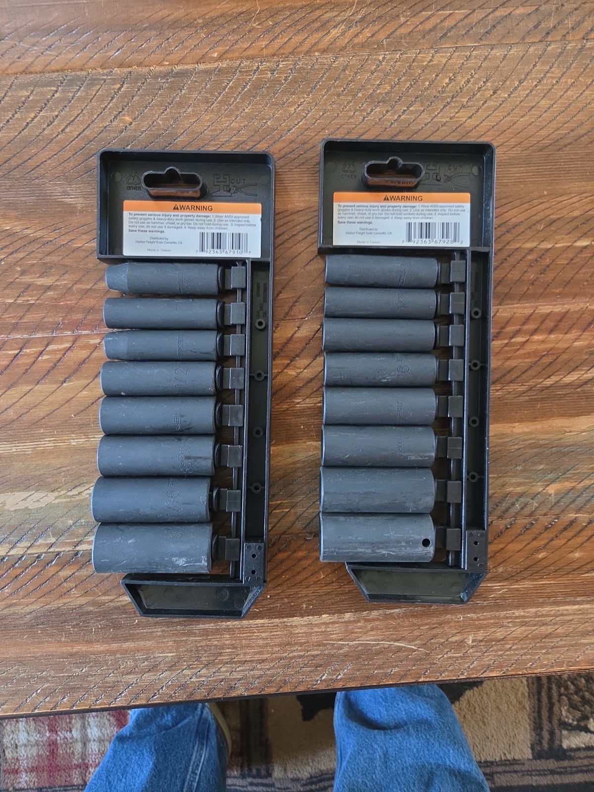16 PC PITTSBURG 3/8″ DRIVE DEEP WALL IMPACT SOCKET SET. 67910&67928. PRE-OWNED