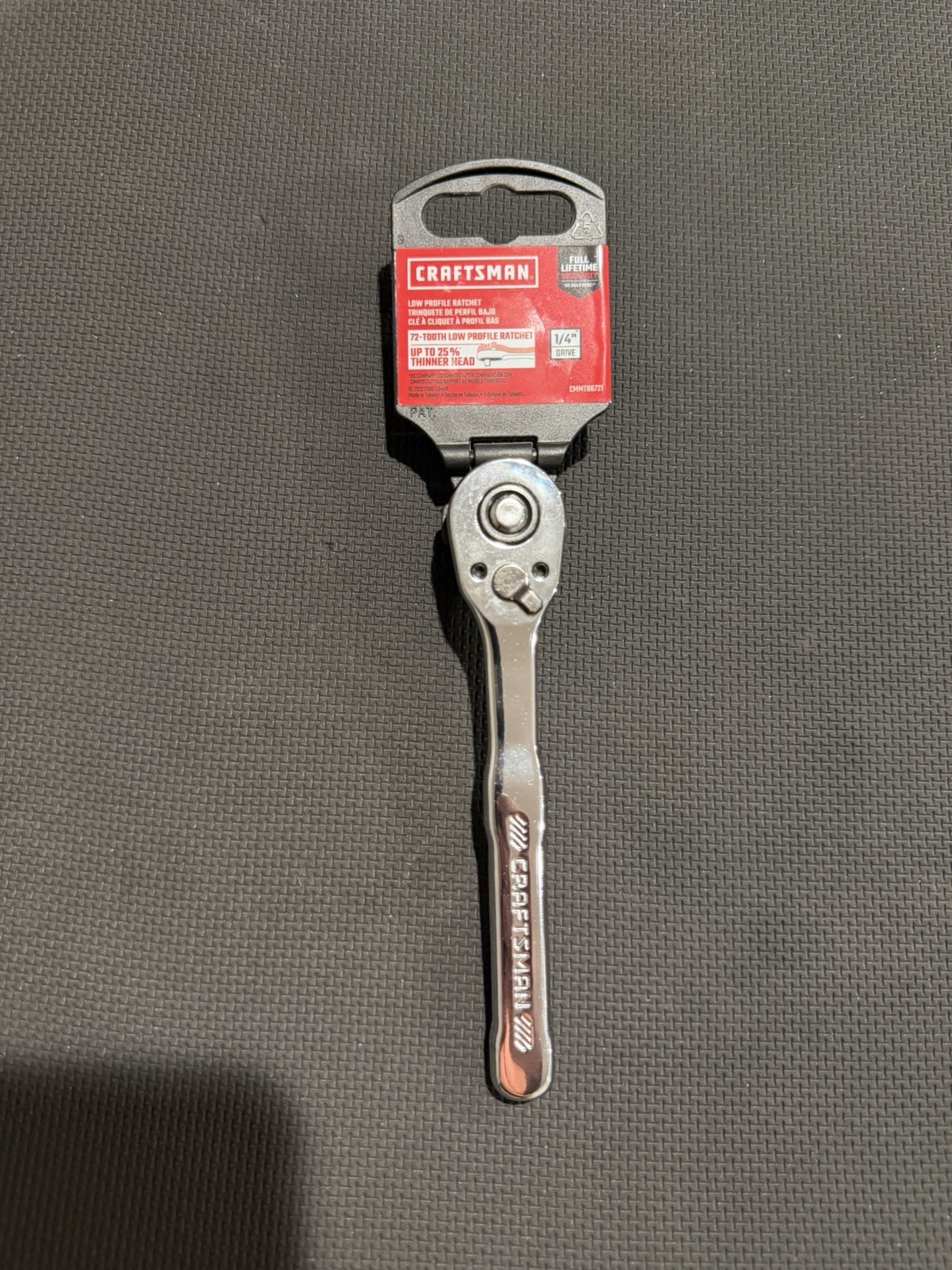 CRAFTSMAN72-Tooth 1/4-in Drive Full polish Handle Ratchet