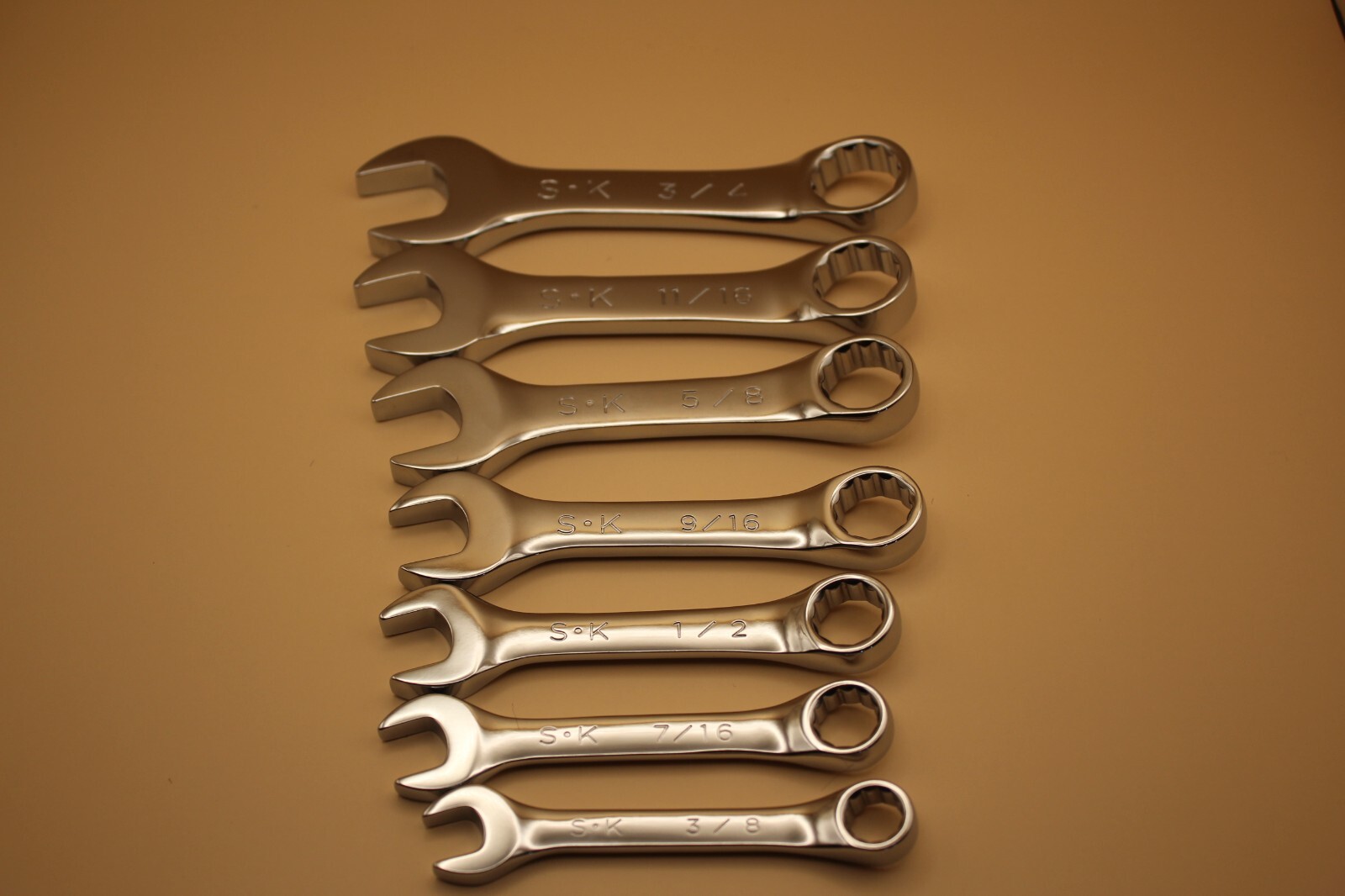 SK 7 Piece 12 Point SAE SHORT Wrench Set SK Professional Tools LIFETIME WARRANTY