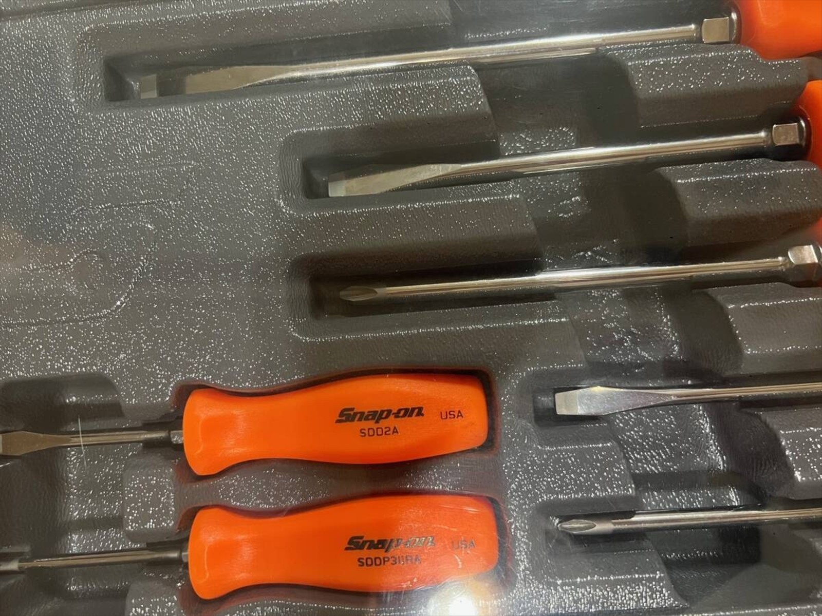 Snap On SDDX70A Orange Color Hard Grip Combination Screwdriver Set Tools