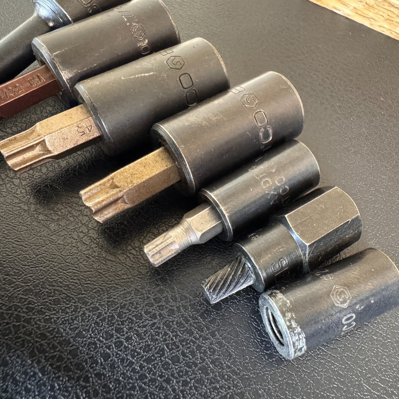 7pc Lot Matco Tools Torx & Hex Bit Sockets 1/4″ & 3/8″ Drive, T30, T45, T47 USA