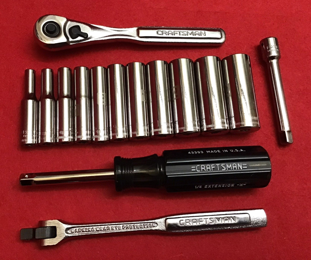 NEW CRAFTSMAN USA 1/4” DR. METRIC DEEPWELL ( 15 PC. ) SOCKET SET 4-14mm