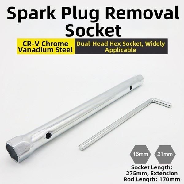 Ignition Socket Wrench 16mm 21mm with Extended Tube Length for CRV Repair