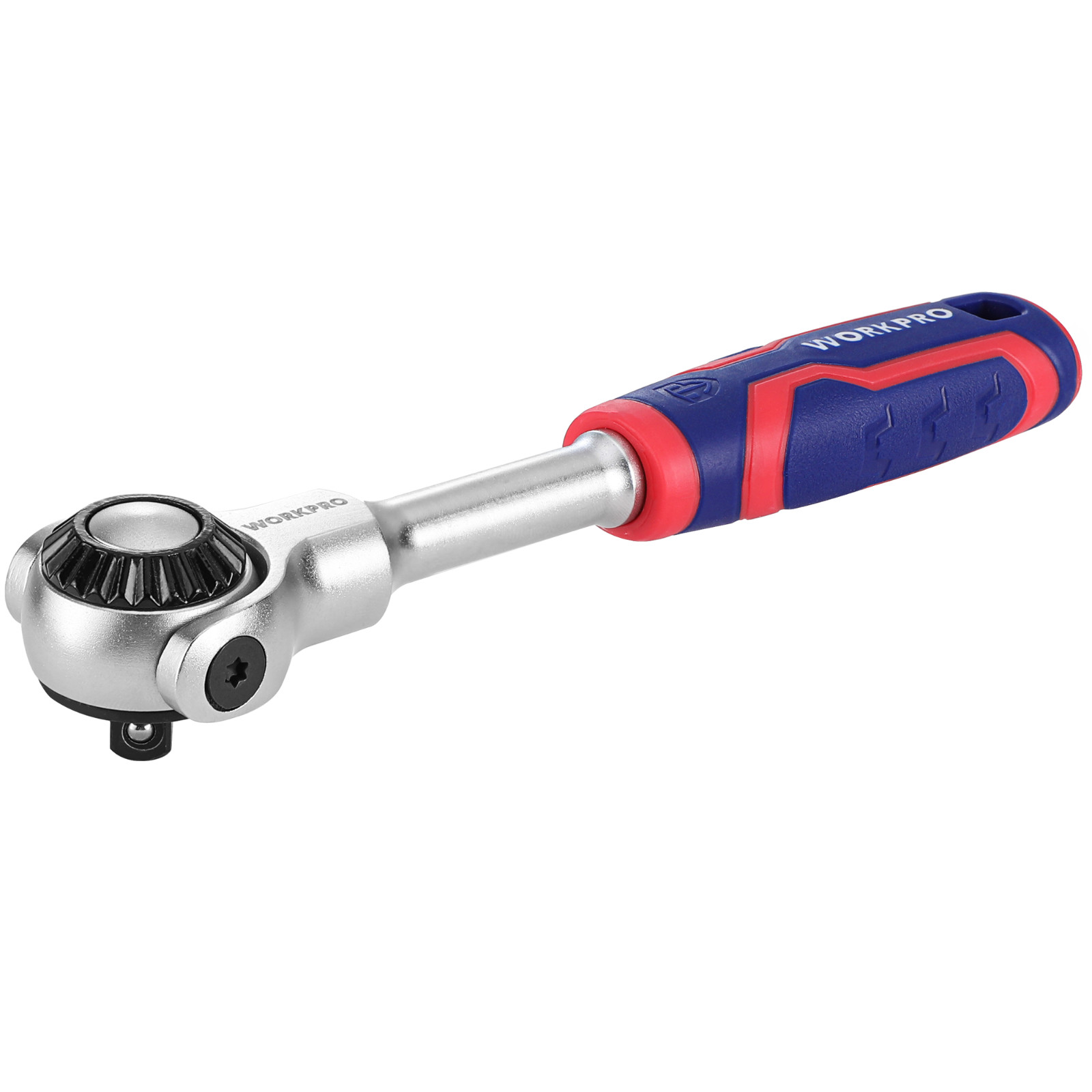 WORKPRO 1/4»Drive Ratchet 72-Tooth Swivel Head Ratchet 270°Swivel Quick-release